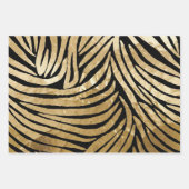 Glam Gold Black Zebra Animal Glitzy Sparkle Geschenkpapier Set (Vorderseite)