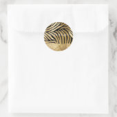 Glam Gold Black Zebra Animal Glitzy Sparkle Runder Aufkleber (Tasche)