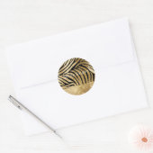 Glam Gold Black Zebra Animal Glitzy Sparkle Runder Aufkleber (Umschlag)