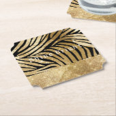 Glam Gold Black Zebra Animal Glitzy Sparkle Untersetzer (angewinkelt)