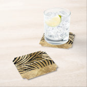 Glam Gold Black Zebra Animal Glitzy Sparkle Untersetzer (Vor Ort)