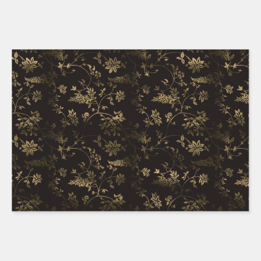 Glam Gold Blätter Muster braun (Vorderseite 3)