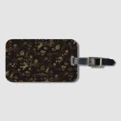 Glam Gold Blätter Muster braun Gepäckanhänger (Vorderseite (Horizontal))