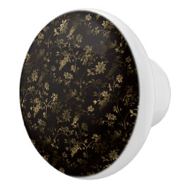 Glam Gold Blätter Muster braun Keramikknauf