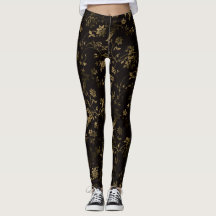 Glam Gold Blätter Muster braun