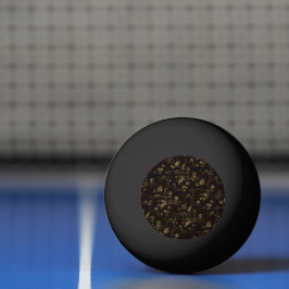 Glam Gold Blätter Muster braun Tischtennisball