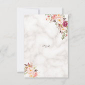 Glam Gold Blush Pink Blumenmarmor Hochzeit RSVP (Rückseite)