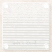 Glam Gold Blush Pink Braun Streifen Glitzer Sparko Glasuntersetzer (Rückseite)