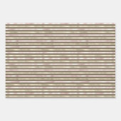 Glam Gold Blush Pink Brown Streifen Geschenkpapier Set (Vorderseite)