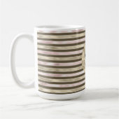 Glam Gold Blush Pink Brown Streifen Kaffeetasse (Links)