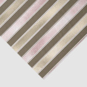 Glam Gold Blush Pink Brown Streifen Seidenpapier (Detail)