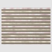 Glam Gold Blush Pink Brown Streifen Seidenpapier (Vorderseite)