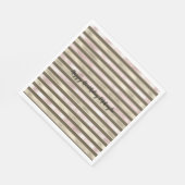 Glam Gold Blush Pink Brown Streifen Serviette (Ecke)