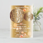 Glam Gold Bronze Silvesterfest Party Einladung (Stehend Vorderseite)