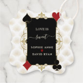Glam Gold Casino Love is Sweet Wedding Geschenkanhänger (Rückseite)