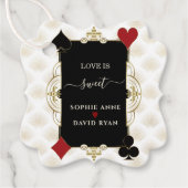 Glam Gold Casino Love is Sweet Wedding Geschenkanhänger (Vorderseite)