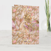 Glam Gold Chic Pink Peacock Karte (Rückseite)
