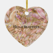 Glam Gold Chic Pink Peacock Keramik Ornament (Vorne)