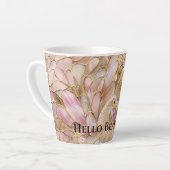 Glam Gold Chic Pink Peacock Milchtasse (Linke Ecke)