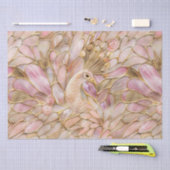 Glam Gold Chic Pink Peacock Seidenpapier (Handwerk)