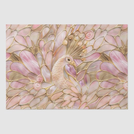 Glam Gold Chic Pink Peacock Seidenpapier (Vorderseite)