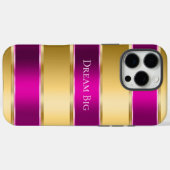 Glam Gold Chic Pink Ribbon Case-Mate iPhone Hülle (Rückseite (Horizontal))