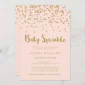 Glam Gold Confetti Baby Sprinkle Einladung (Vorne/Hinten)