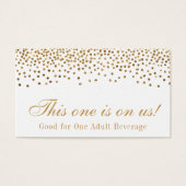 Glam Gold Confetti Dots Wedding Drinks Tickets (Vorderseite)