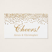 Glam Gold Confetti Dots Wedding Drinks Tickets (Rückseite)