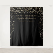 Glam Gold Confetti Geburtstag Hintergrund jedes Al Wandteppich (Vorderseite)