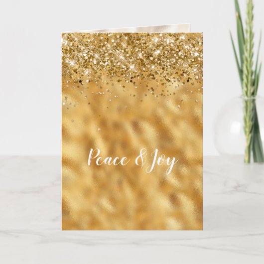 Glam Gold Confetti Glitter Inspirational Karte (Vorderseite)