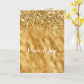Glam Gold Confetti Glitter Inspirational Karte (Gelbe Blume)