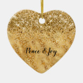 Glam Gold Confetti Glitzer Leopard Print Keramik Ornament (Vorne)