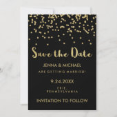 Glam Gold Confetti Wedding Speichern Sie das Datum Save The Date (Vorderseite)