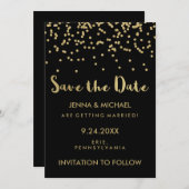 Glam Gold Confetti Wedding Speichern Sie das Datum Save The Date (Vorne/Hinten)