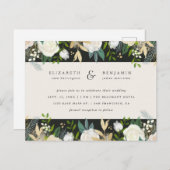 Glam Gold & Cream Einladungspostkarte (Vorne/Hinten)