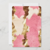 Glam Gold Cream Pink Cowgirl Cowhide Birthday Einladung (Vorderseite)