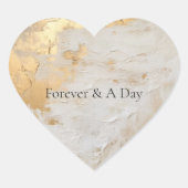 Glam Gold Creme White Herz-Aufkleber (Vorderseite)