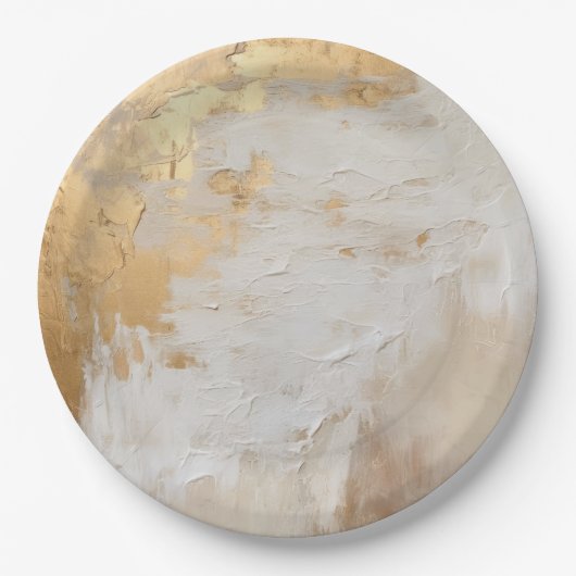 Glam Gold Creme White Pappteller (Vorderseite)