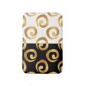 Glam Gold Curles auf Schwarz und Weiß Badematte (Vorderseite Vertikal)