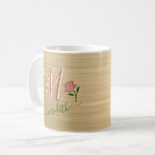 Glam Gold Custom Monogram Name Kaffeetasse (Vorderseite Links)