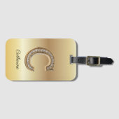 Glam Gold Diamant Monogramm Anfangsbuchstabe C Gepäckanhänger (Vorderseite (Horizontal))