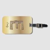 Glam Gold Diamant Monogramm Anfangsbuchstabe E Gepäckanhänger (Vorderseite (Horizontal))