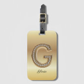 Glam Gold Diamant Monogramm Anfangsbuchstabe G Gepäckanhänger (Vorderseite Vertikal)
