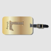 Glam Gold Diamant Monogramm Anfangsbuchstabe L Gepäckanhänger (Vorderseite (Horizontal))