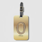 Glam Gold Diamant Monogramm Anfangsbuchstabe O Gepäckanhänger (Vorderseite Vertikal)