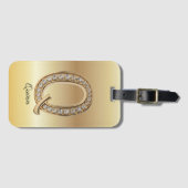 Glam Gold Diamant Monogramm Anfangsbuchstabe Q Gepäckanhänger (Vorderseite (Horizontal))