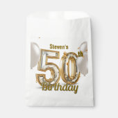Glam Gold Diamond 50th Birthday Party Geschenktütchen (Vorderseite)