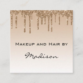 Glam Gold Drilling Glitzer Tropfen Makeup Artist Quadratische Visitenkarte