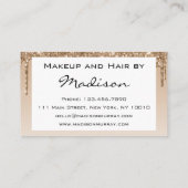 Glam Gold Drilling Glitzer Tropfen Makeup Artist Visitenkarte (Rückseite)